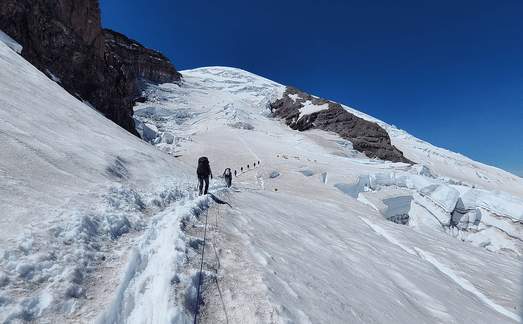 Mount Rainier Climb up DC Route which would be more intermediate hiking