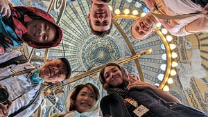 Group photo in a Mosque