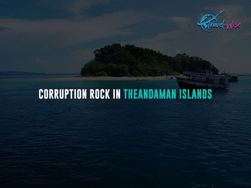 Here is a picture of Corruption-Rock-in-the-Andaman-Islands where divers can dive with sharks
