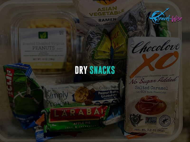 In the picture are dry snacks