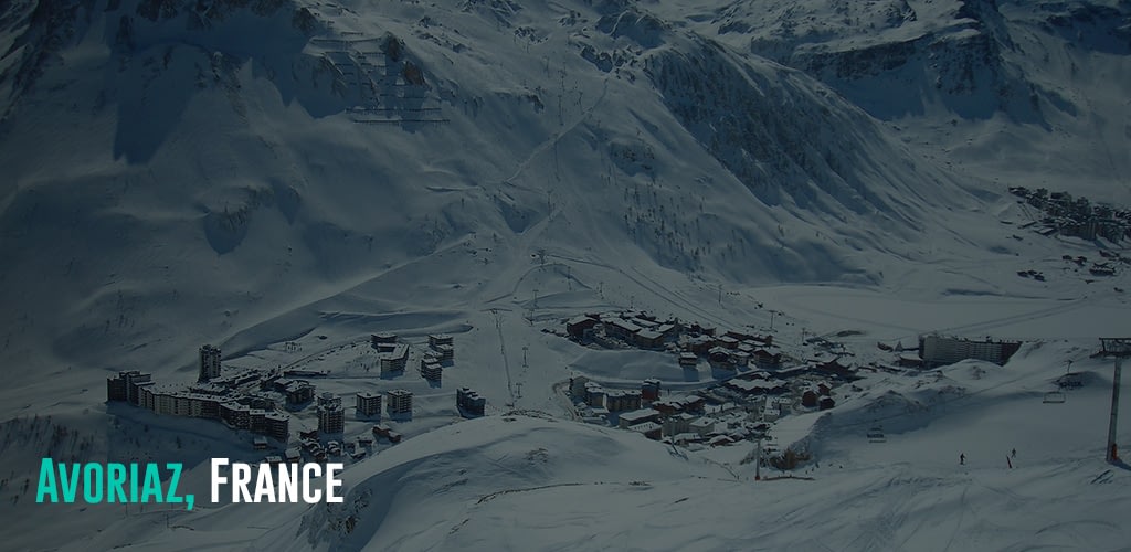 ski resorts at the foot of slopes of snow