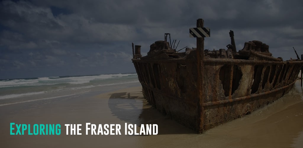 a ship wreck at the shores of  Fraser island