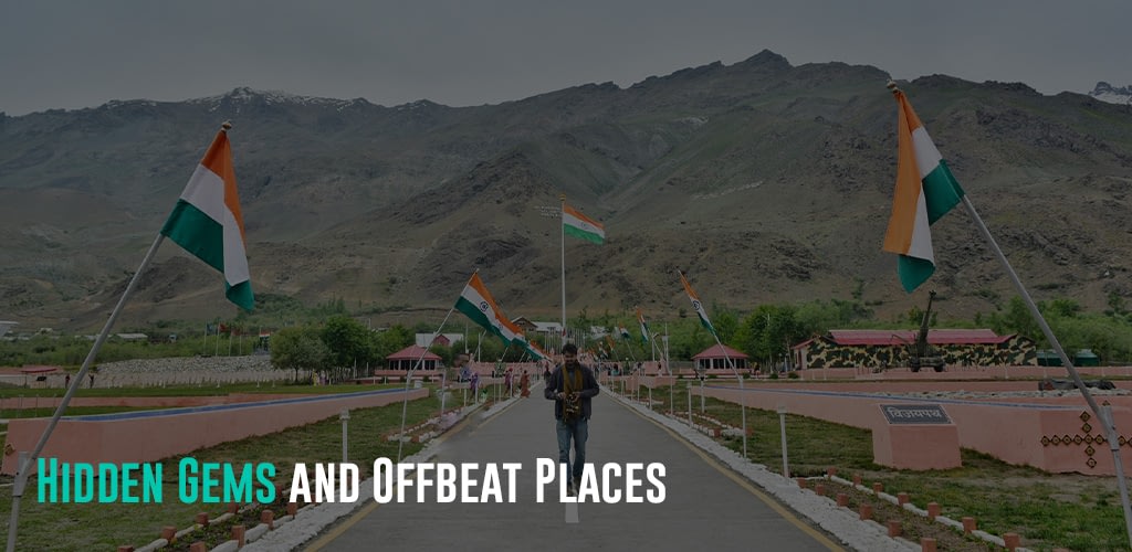 a man walking on a pathway with flags of India surrounding it