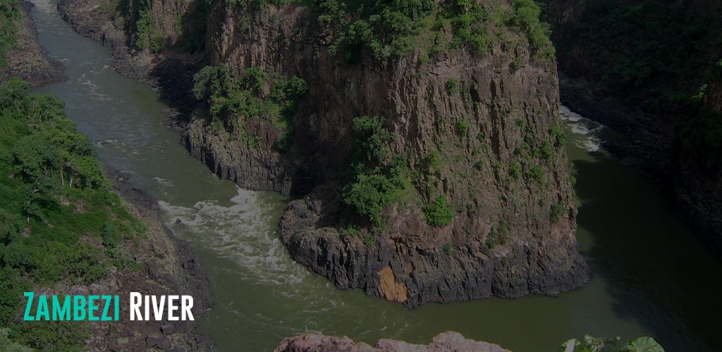 Zambezi River flowing through a mountain