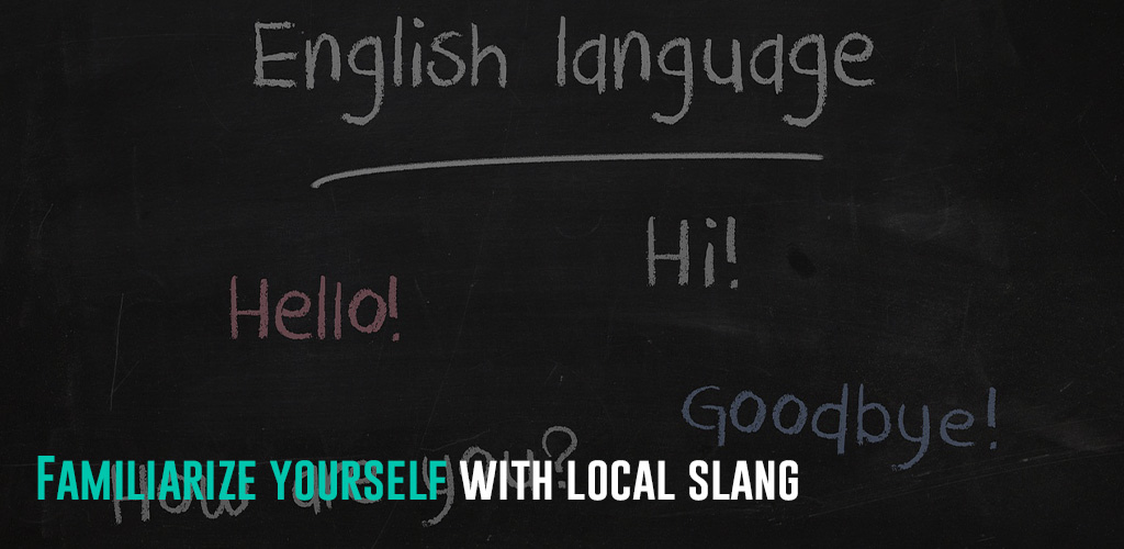 a chalkboard with simple English greetings