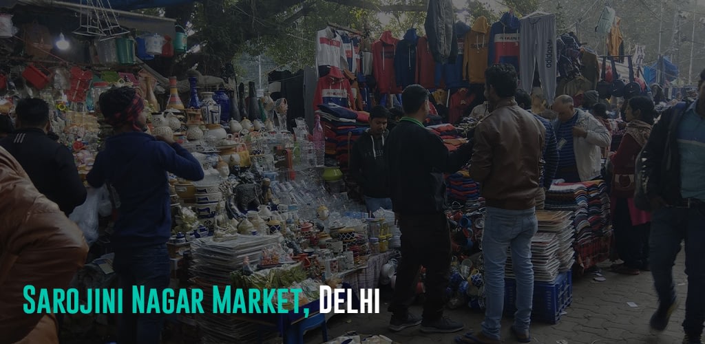 a busy market selling different things