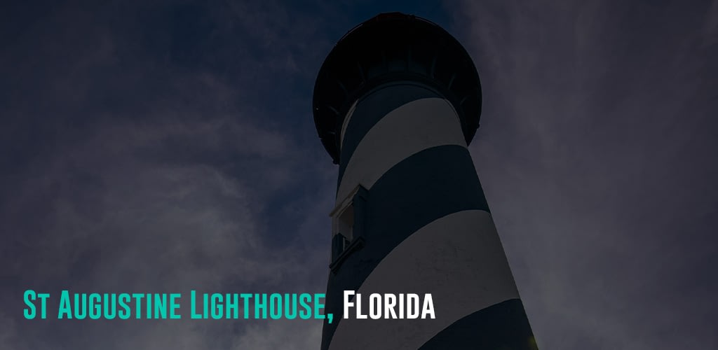 black and white striped lighthouse