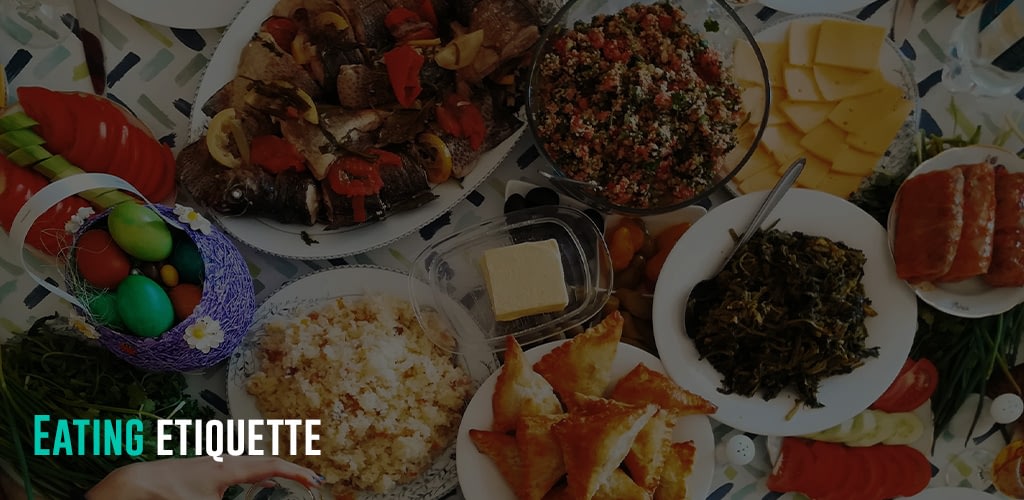 a table full of Arabic cuisine