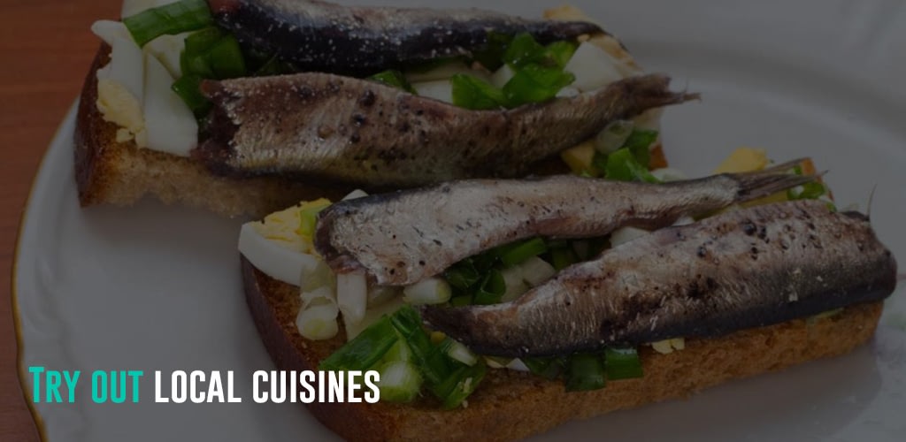 a local cuisine in Estonia, Baltic dwarf herring served with sprats