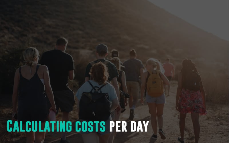 Calculating costs per day