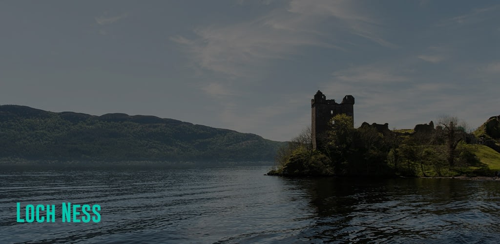Remains of a castle on the banks of Loch Ness, Scotland