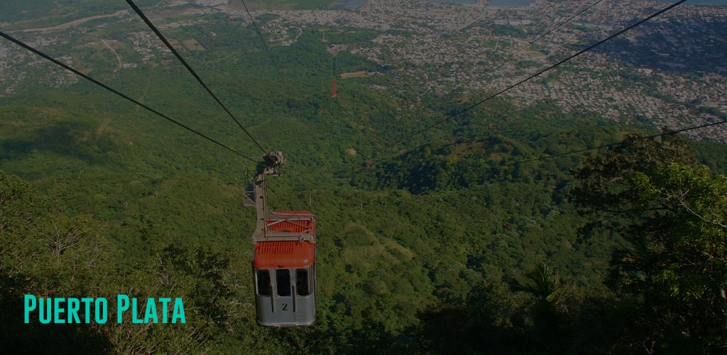 The Puerto Plata Cable car taking passengers and up and down Mount Isabel de Torres