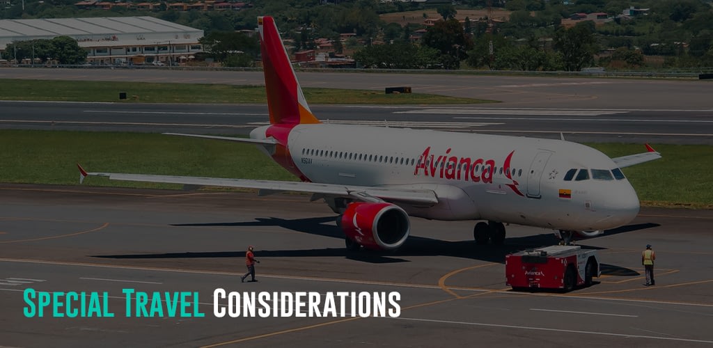 Avianca Airline of Costa Rica getting serviced in the airport