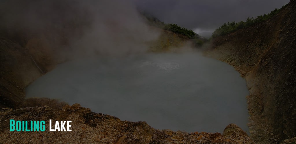 steam coming from the boiling lake
