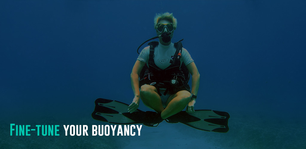 a diver practicing their buoyancy skills