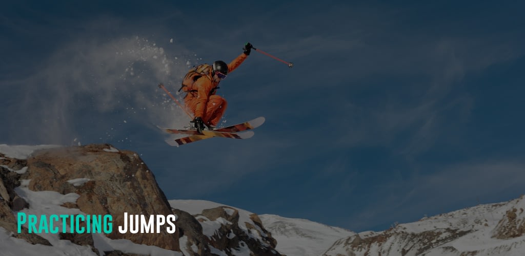 a man jumping on his skis 