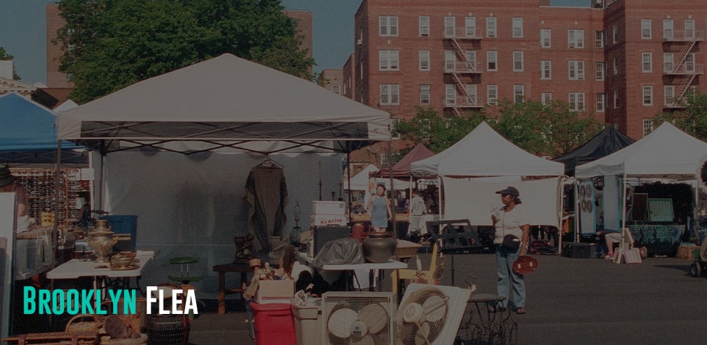 stores in tents in a Flea market