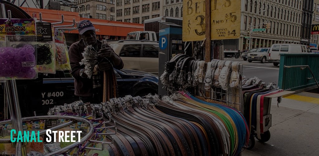 a vendor arranging his products