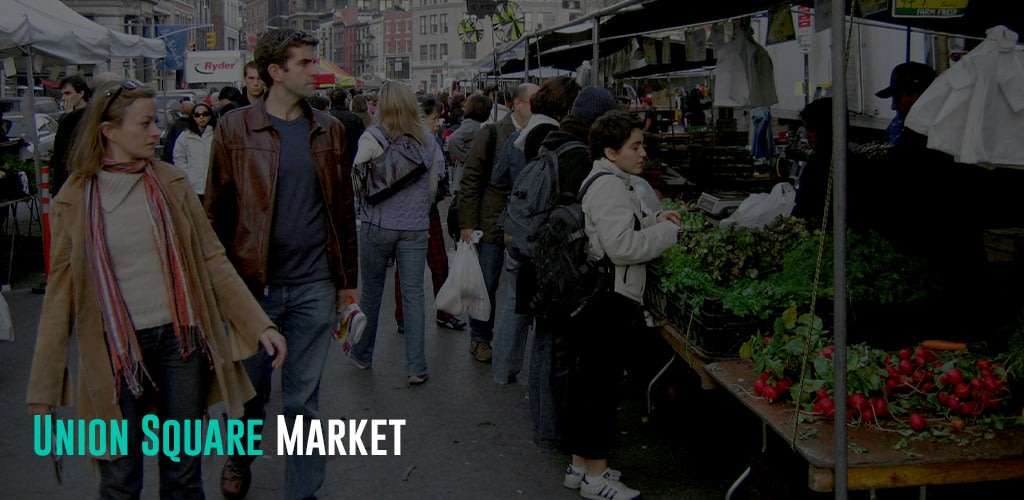 people looking around the Union Square Market