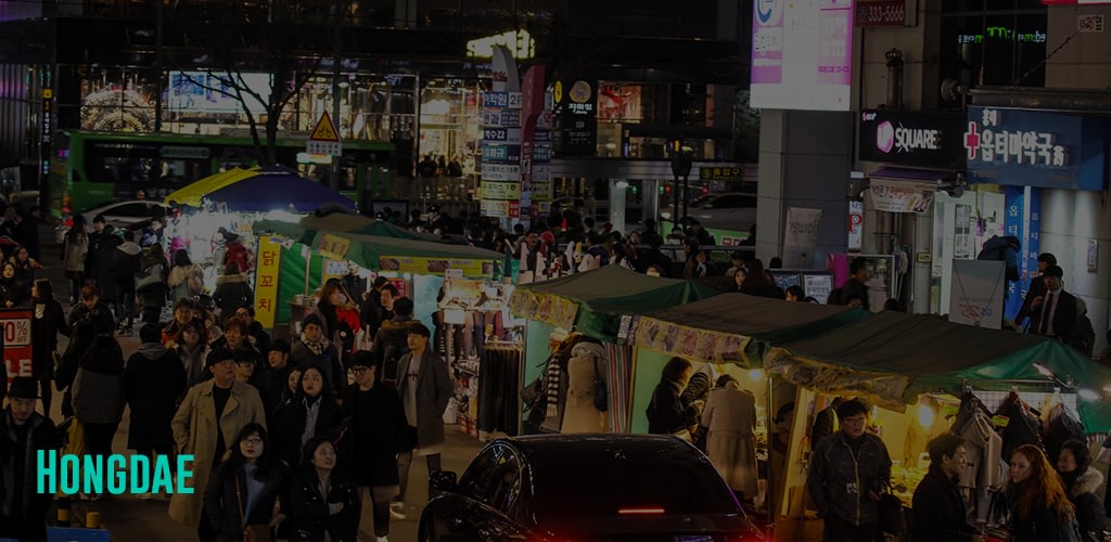 a busy night market