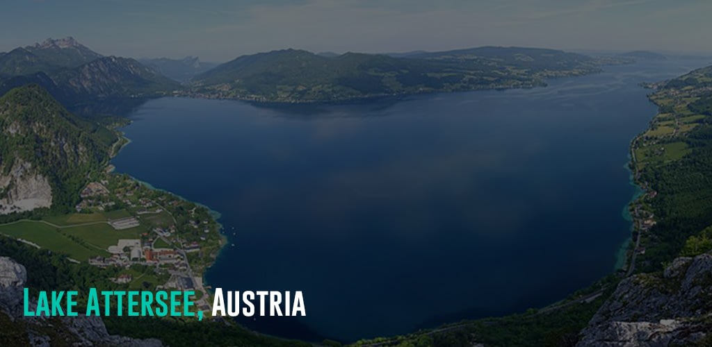 a panoramic view of Lake Attersee