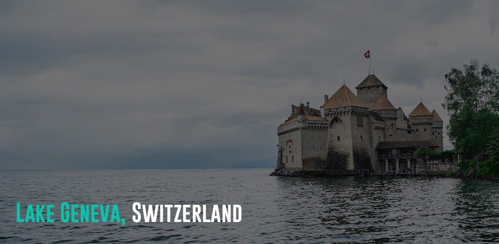 a castle beside the Lake Geneva